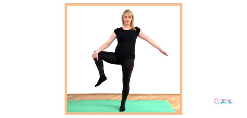 Vežba balansa – Koleno sa strane ruka pored tela
