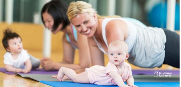 yoga za mamu i bebu vezba iskorak